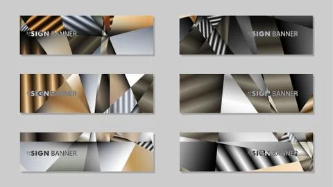 Abstract rectangle vector banner with a background of metal geometric gradien 스톡 일러스트