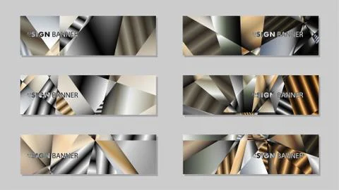 Abstract rectangle vector banner with a background of metal geometric gradien イラスト素材
