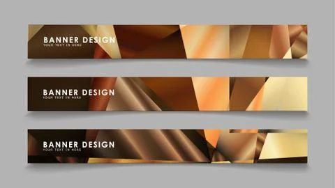 Abstract rectangle vector banners with luxury geometric gradient backgrounds  Stock Illustration