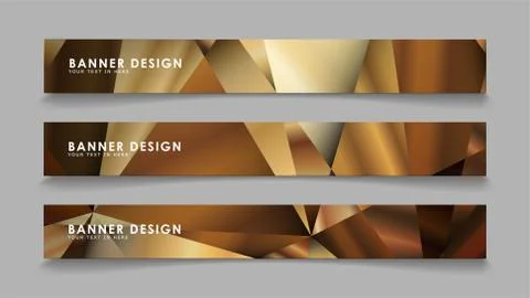Abstract rectangle vector banners with luxury geometric gradient backgrounds  Stock Illustration