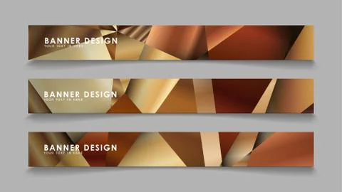Abstract rectangle vector banners with luxury geometric gradient backgrounds  Stock Illustration