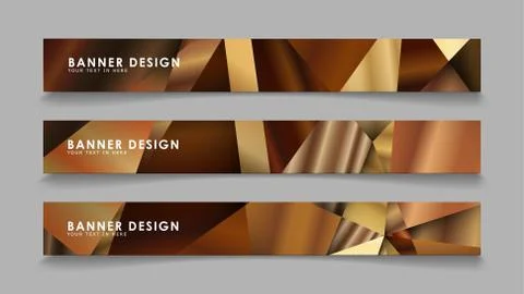 Abstract rectangle vector banners with luxury geometric gradient backgrounds  Stock Illustration