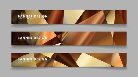 Abstract rectangle vector banners with luxury geometric gradient backgrounds  Illustrazione stock