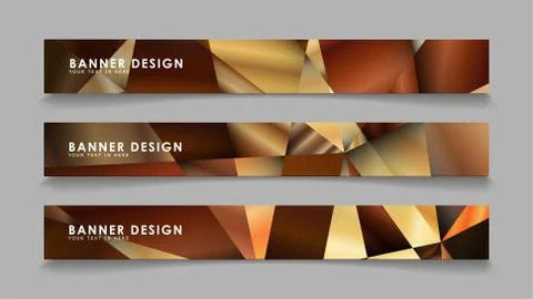 Abstract rectangle vector banners with luxury geometric gradient backgrounds  Stock Illustration