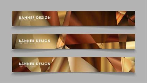 Abstract rectangle vector banners with luxury geometric gradient backgrounds  Stock Illustration