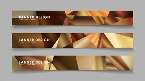 Abstract rectangle vector banners with luxury geometric gradient backgrounds  Stock Illustration