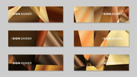 Abstract rectangle vector banners with luxury geometric gradient backgrounds  Illustrazione stock