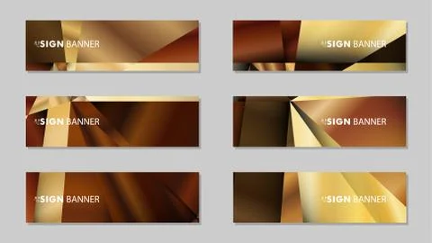 Abstract rectangle vector banners with luxury geometric gradient backgrounds  Illustrazione stock
