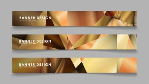Abstract rectangle vector banners with luxury geometric gradient backgrounds  Stock Illustration