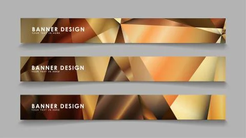 Abstract rectangle vector banners with luxury geometric gradient backgrounds  Stock Illustration