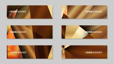 Abstract rectangle vector banners with luxury geometric gradient backgrounds  库存插图