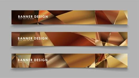 Abstract rectangle vector banners with luxury geometric gradient backgrounds  Stock Illustration