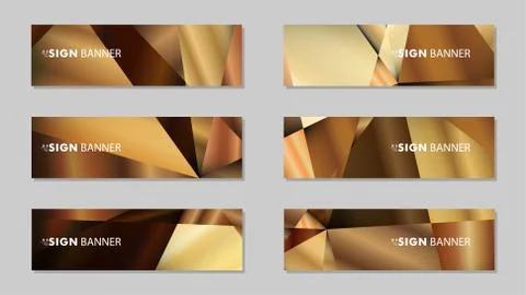 Abstract rectangle vector banners with luxury geometric gradient backgrounds  Stock Illustration