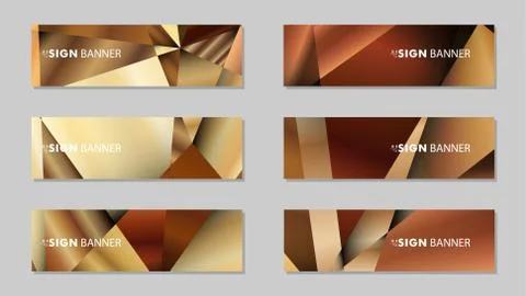 Abstract rectangle vector banners with luxury geometric gradient backgrounds  Stock Illustration