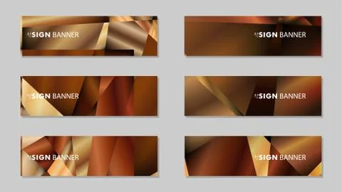 Abstract rectangle vector banners with luxury geometric gradient backgrounds  Stock Illustration