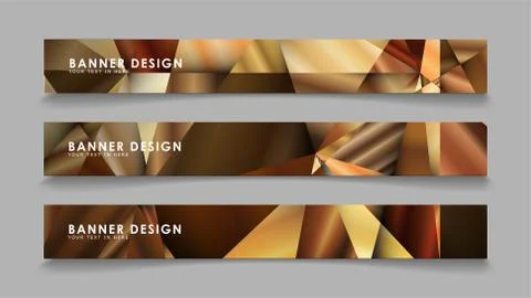 Abstract rectangle vector banners with luxury geometric gradient backgrounds  Stock Illustration