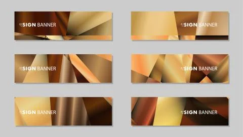 Abstract rectangle vector banners with luxury geometric gradient backgrounds  Illustrazione stock