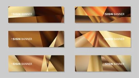 Abstract rectangle vector banners with luxury geometric gradient backgrounds  Stock Illustration