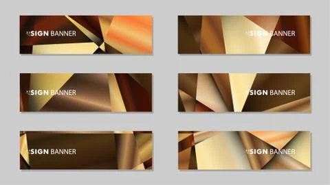 Abstract rectangle vector banners with luxury geometric gradient backgrounds  스톡 일러스트