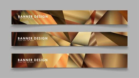 Abstract rectangle vector banners with luxury geometric gradient backgrounds  Stock Illustration