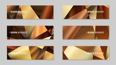 Abstract rectangle vector banners with luxury geometric gradient backgrounds  库存插图