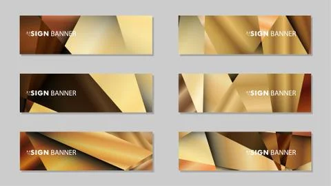 Abstract rectangle vector banners with luxury geometric gradient backgrounds  Illustrazione stock