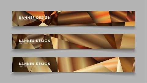 Abstract rectangle vector banners with luxury geometric gradient backgrounds  Stock Illustration