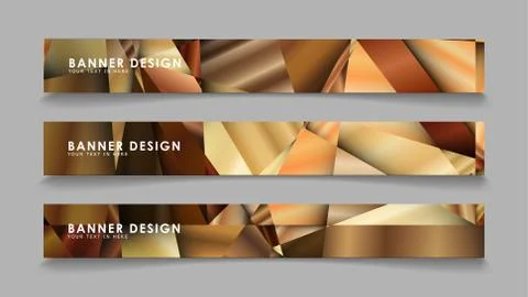 Abstract rectangle vector banners with luxury geometric gradient backgrounds  Stock Illustration