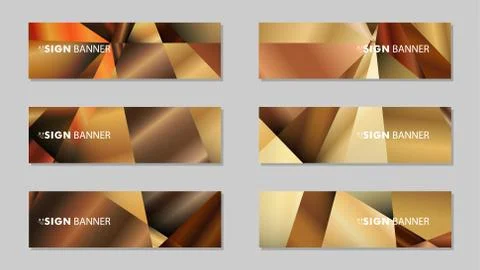 Abstract rectangle vector banners with luxury geometric gradient backgrounds  스톡 일러스트