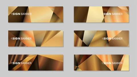 Abstract rectangle vector banners with luxury geometric gradient backgrounds  イラスト素材