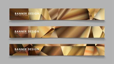 Abstract rectangle vector banners with luxury geometric gradient backgrounds  Stock Illustration
