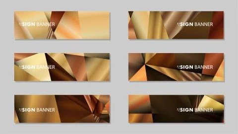 Abstract rectangle vector banners with luxury geometric gradient backgrounds  Illustrazione stock