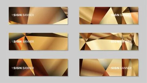 Abstract rectangle vector banners with luxury geometric gradient backgrounds  Stock Illustration