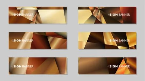 Abstract rectangle vector banners with luxury geometric gradient backgrounds  イラスト素材