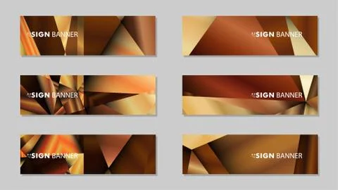 Abstract rectangle vector banners with luxury geometric gradient backgrounds  Stock Illustration