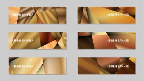Abstract rectangle vector banners with luxury geometric gradient backgrounds  Stock Illustration