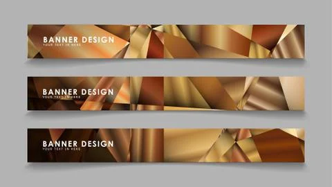 Abstract rectangle vector banners with luxury geometric gradient backgrounds  Stock Illustration