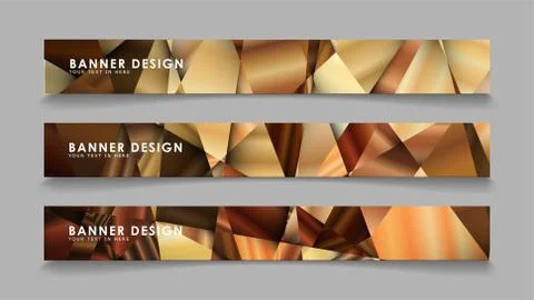 Abstract rectangle vector banners with luxury geometric gradient backgrounds  Stock Illustration