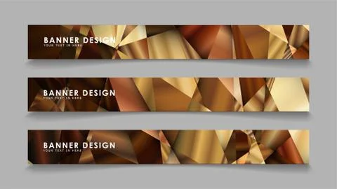 Abstract rectangle vector banners with luxury geometric gradient backgrounds  Illustrazione stock