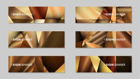 Abstract rectangle vector banners with luxury geometric gradient backgrounds  Illustrazione stock