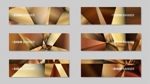 Abstract rectangle vector banners with luxury geometric gradient backgrounds  Illustrazione stock