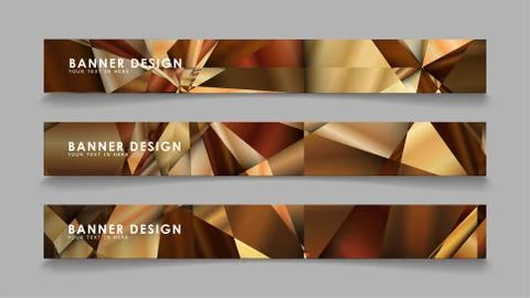 Abstract rectangle vector banners with luxury geometric gradient backgrounds  Stock Illustration