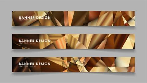 Abstract rectangle vector banners with luxury geometric gradient backgrounds  Stock Illustration