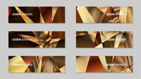 Abstract rectangle vector banners with luxury geometric gradient backgrounds  Illustrazione stock