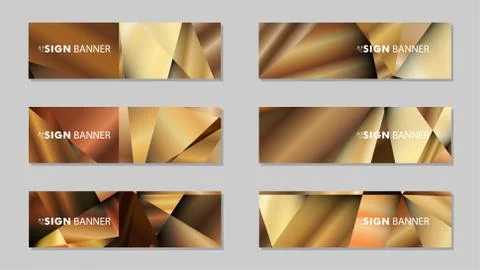 Abstract rectangle vector banners with luxury geometric gradient backgrounds  Illustrazione stock
