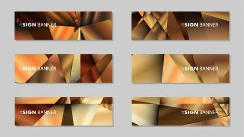 Abstract rectangle vector banners with luxury geometric gradient backgrounds  Illustrazione stock