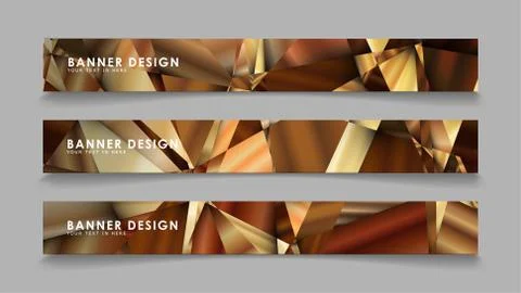 Abstract rectangle vector banners with luxury geometric gradient backgrounds  Stock Illustration