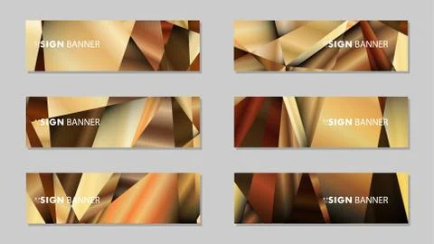 Abstract rectangle vector banners with luxury geometric gradient backgrounds  Illustrazione stock