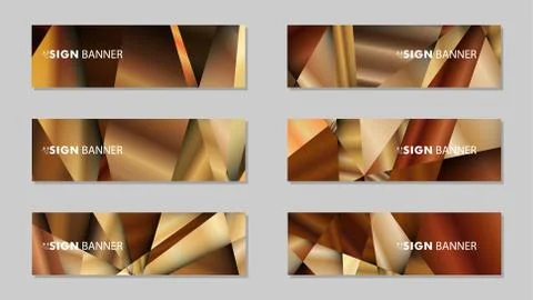 Abstract rectangle vector banners with luxury geometric gradient backgrounds  Stock Illustration