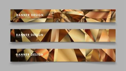 Abstract rectangle vector banners with luxury geometric gradient backgrounds  Stock Illustration